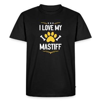 I love my Mastiff - Men's Premium Organic T-Shirt - black - Front - Nico (187cm)