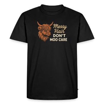 Highland Cow Rustic Animal Cute - Men's Premium Organic T-Shirt - black - Front - Nico (187cm)