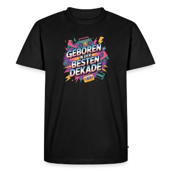 Born in the best decade - Men's Premium Organic T-Shirt - black - Front - Nico (187cm)