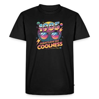 1985 Birth year of coolness - Men's Premium Organic T-Shirt - black - Front - Nico (187cm)