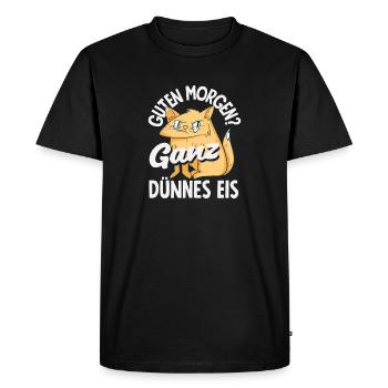 Bonjour chat de glace très mince - T-shirt Premium bio Homme - noir - Devant - Nico (187cm)