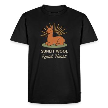 Cottagecore Lama Esthétique Mignon Animal de la Ferme - T-shirt Premium bio Homme - noir - Devant - Nico (187cm)