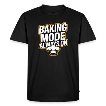 Baking mode always on - Men's Premium Organic T-Shirt - black - Front - Nico (187cm)