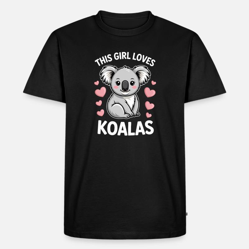 Koala Spruch Mädchen Lustiges Koala Geschenk - Männer Premium Bio T-Shirt - Schwarz