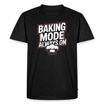Baking Mode Always On - Men's Premium Organic T-Shirt - black - Front - Nico (187cm)