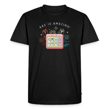 Communication AAC Langue des signes SLP - T-shirt Premium bio Homme - noir - Devant - Nico (187cm)