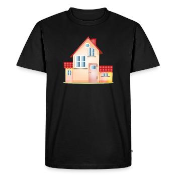 Maison colorée – Motif de maison conviviale - T-shirt Premium bio Homme - noir - Devant - Nico (187cm)