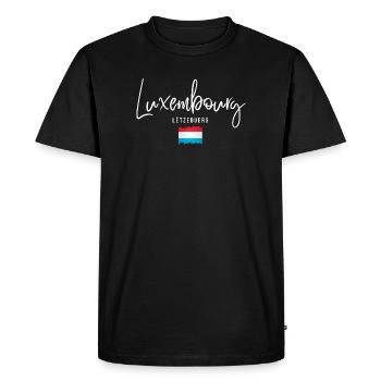 Fabriqué au Luxembourg, racines luxembourgeoises - T-shirt Premium bio Homme - noir - Devant - Nico (187cm)