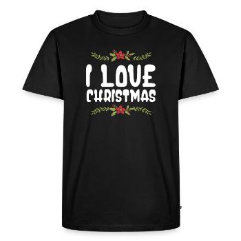 I love Christmas - Men's Premium Organic T-Shirt - black - Front - Nico (187cm)