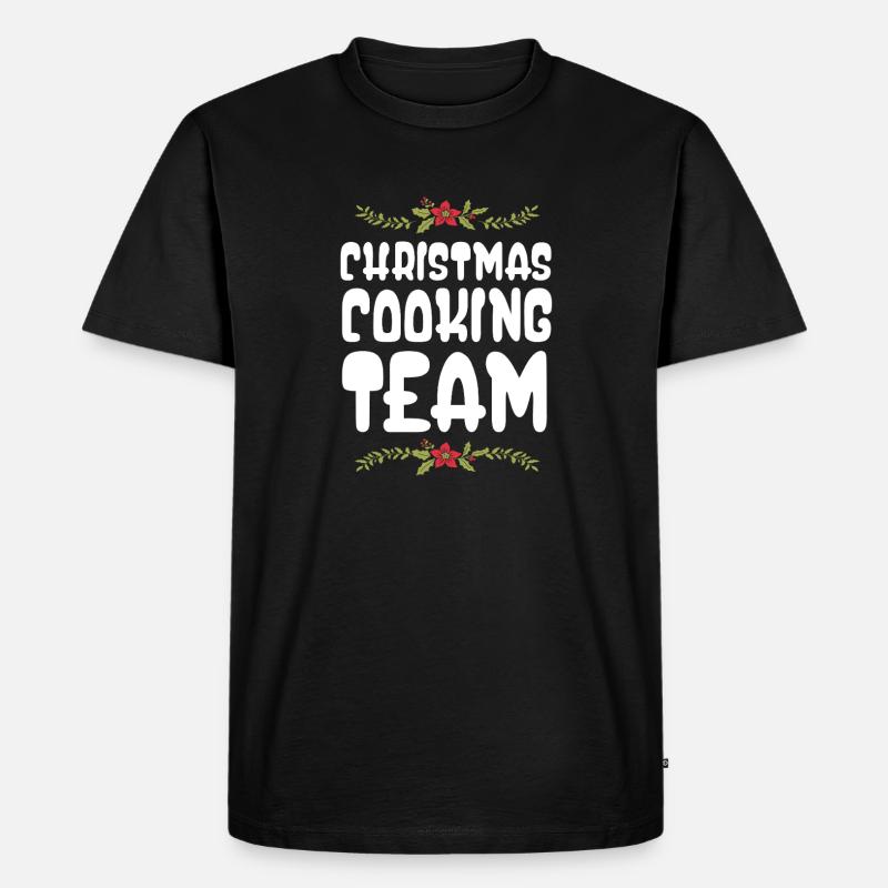 Weihnachts Kochen Backen Team - Männer Premium Bio T-Shirt - Schwarz