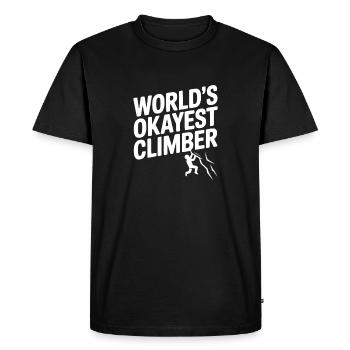 World’s Okayest Climber - Men's Premium Organic T-Shirt - black - Front - Nico (187cm)
