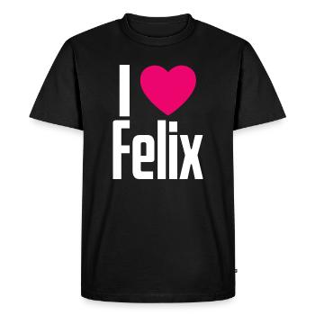 J’aime Felix Pink Heart J’aime Felix - T-shirt Premium bio Homme - noir - Devant - Nico (187cm)