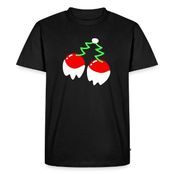 Cerise – Noël - T-shirt Premium bio Homme - noir - Devant - Nico (187cm)
