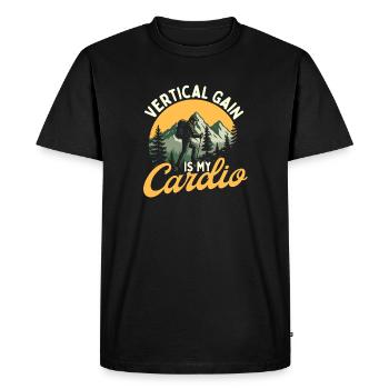 Vertical Gain Is My Cardio Funny Hiking Motivation - Men's Premium Organic T-Shirt - black - Front - Nico (187cm)