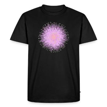 Fleur de mimosa rose – Délicat motif floral - T-shirt Premium bio Homme - noir - Devant - Nico (187cm)