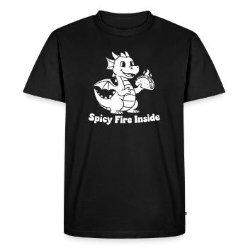 Flaming Dragon Taco Design - Men's Premium Organic T-Shirt - black - Front - Nico (187cm)