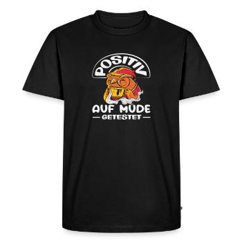 Tested Positive for Tired Owl Humor - Men's Premium Organic T-Shirt - black - Front - Nico (187cm)