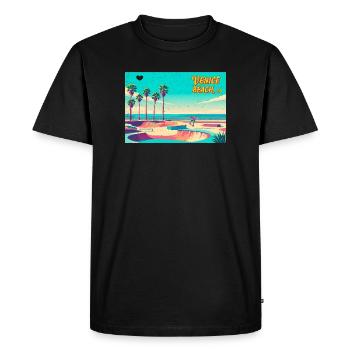 Patineur rétro de Venice Beach - T-shirt Premium bio Homme - noir - Devant - Nico (187cm)