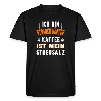 Agents d’entretien des routes - Le café est mon sel de voirie - T-shirt Premium bio Homme - noir - Devant - Nico (187cm)