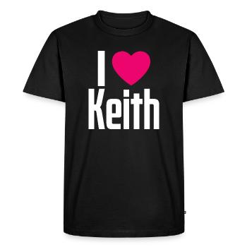 I Love Keith Pink Heart I Love Keith - Men's Premium Organic T-Shirt - black - Front - Nico (187cm)