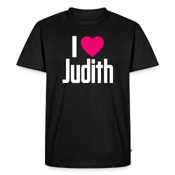 J’aime Judith Coeur rose J’aime Judith - T-shirt Premium bio Homme - noir - Devant - Nico (187cm)