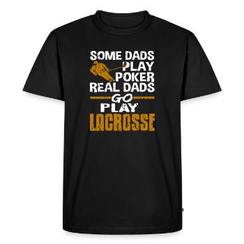 De vrais papas jouent à la crosse Drôle Sports Père Humour - T-shirt Premium bio Homme - noir - Devant - Nico (187cm)