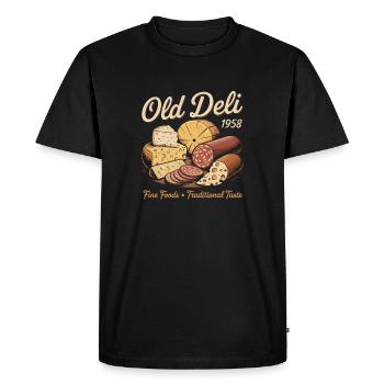 Vintage Delicatessen Advertising - Men's Premium Organic T-Shirt - black - Front - Nico (187cm)