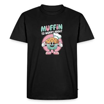 Muffin rétro - T-shirt Premium bio Homme - noir - Devant - Nico (187cm)