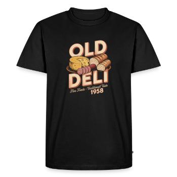 Vintage Delicatessen Advertising - Men's Premium Organic T-Shirt - black - Front - Nico (187cm)