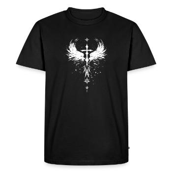 Goth Cross with Angel Wings Gothic - Men's Premium Organic T-Shirt - black - Front - Nico (187cm)