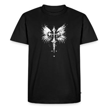 Cross Goth Gothic Emo - Men's Premium Organic T-Shirt - black - Front - Nico (187cm)
