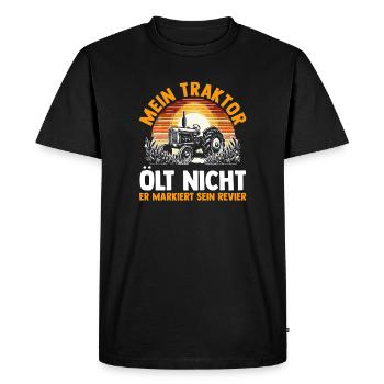 Farmer Farm Farmer Farmer Tractor - Men's Premium Organic T-Shirt - black - Front - Nico (187cm)