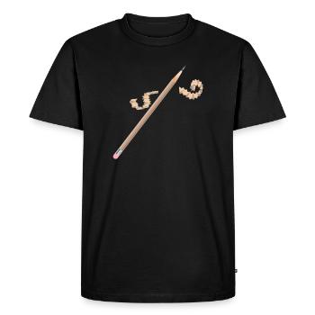Pencil with Eraser – Creative Drawing Motif - Men's Premium Organic T-Shirt - black - Front - Nico (187cm)