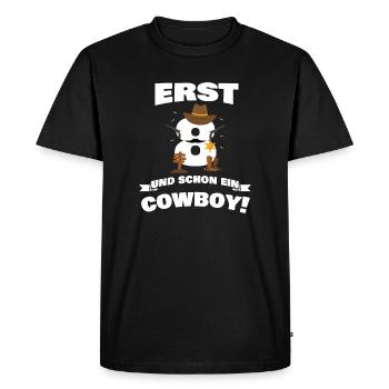 Seulement 8 ans et déjà une idée cadeau cowboy / enfants - T-shirt Premium bio Homme - noir - Devant - Nico (187cm)