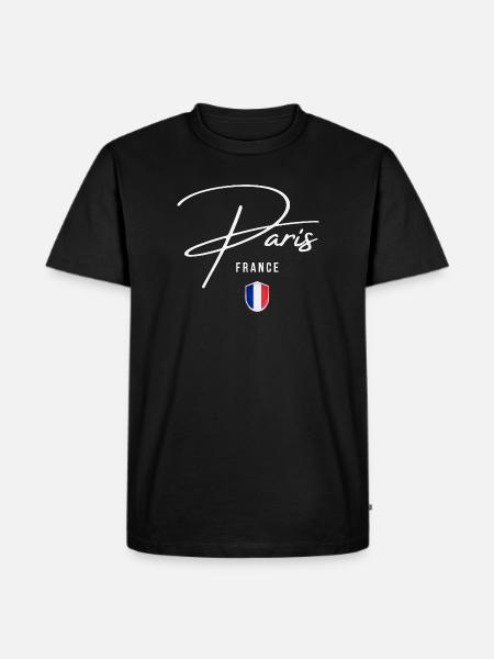 Paris France, elegant design Paris - Men's Premium Organic T-Shirt - black