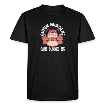 Bonjour Chien de glace très mince - T-shirt Premium bio Homme - noir - Devant - Nico (187cm)