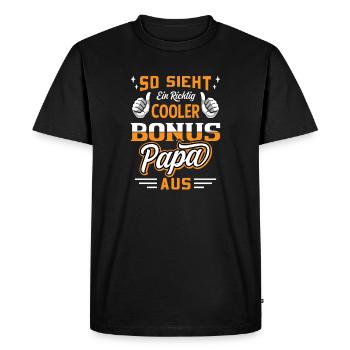 Voilà à quoi ressemble un papa bonus / beau-père cool - T-shirt Premium bio Homme - noir - Devant - Nico (187cm)