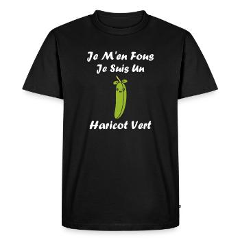 haricot vert - T-shirt Premium bio Homme - noir - Devant - Nico (187cm)