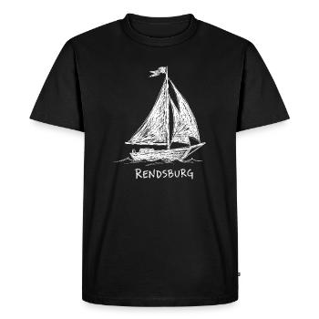 Rendsburg Sailboat – Sketch Design in Maritime - Men's Premium Organic T-Shirt - black - Front - Nico (187cm)