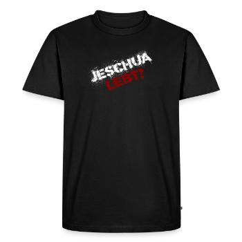 Yeshua vit blanc et rouge - T-shirt Premium bio Homme - noir - Devant - Nico (187cm)