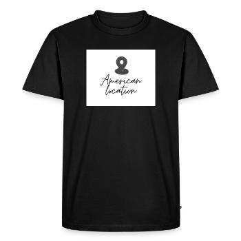 Épingle de localisation américaine - T-shirt Premium bio Homme - noir - Devant - Nico (187cm)