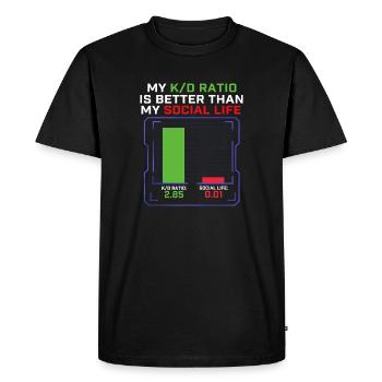 Mon ratio K/D est meilleur que celui de mon joueur de la vie sociale - T-shirt Premium bio Homme - noir - Devant - Nico (187cm)
