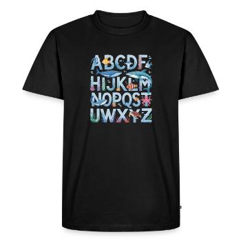 ABC Underwater World Alphabet Apprendre Fun pour - T-shirt Premium bio Homme - noir - Devant - Nico (187cm)