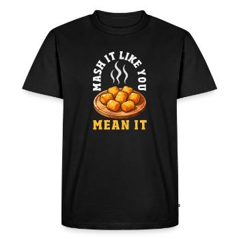 Taters Over Haters Potato - T-shirt Premium bio Homme - noir - Devant - Nico (187cm)