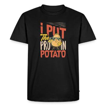 Taters Over Haters Potato - T-shirt Premium bio Homme - noir - Devant - Nico (187cm)