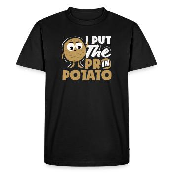 Taters Over Haters Potato - T-shirt Premium bio Homme - noir - Devant - Nico (187cm)