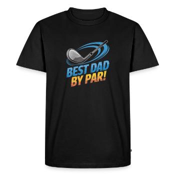 Meilleur papa sur le terrain de golf – Meilleur papa par par - T-shirt Premium bio Homme - noir - Devant - Nico (187cm)