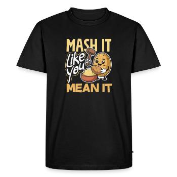 Taters Over Haters Potato - T-shirt Premium bio Homme - noir - Devant - Nico (187cm)