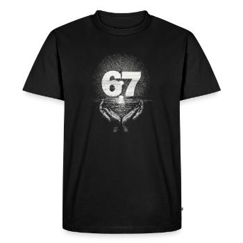 6 7 Mème – Le symbole que seuls les initiés peuvent comprendre - T-shirt Premium bio Homme - noir - Devant - Nico (187cm)