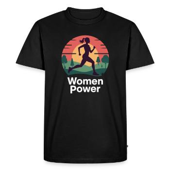 Power Run Sunrise Femmes - T-shirt Premium bio Homme - noir - Devant - Nico (187cm)